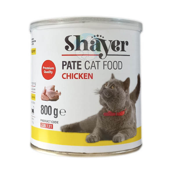کنسرو پته گربه طعم مرغ 800گرمی Shayer
